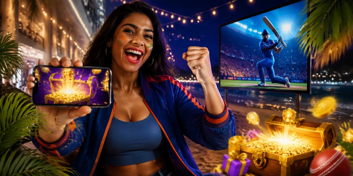 Fans enjoying cricket betting atmosphere on sunny beach in India