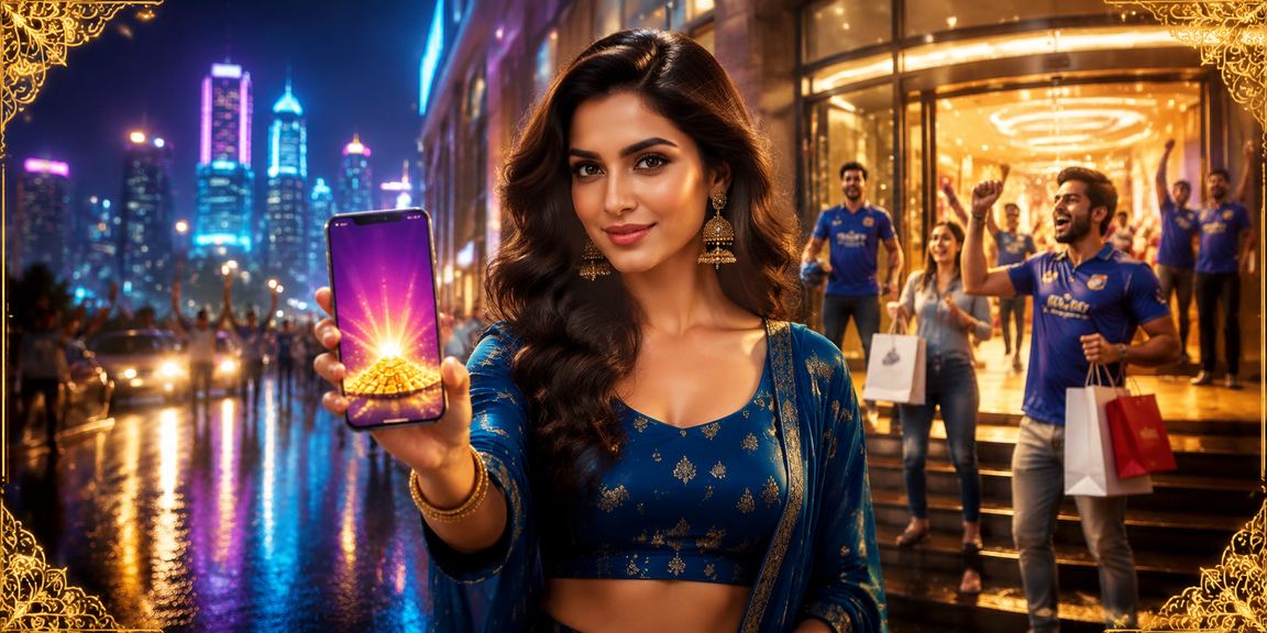 Mumbai city neon lights highlighting cashback bonus promotion